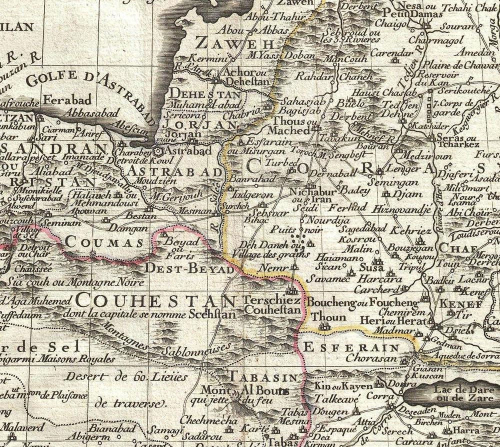 detail of the map from the centre