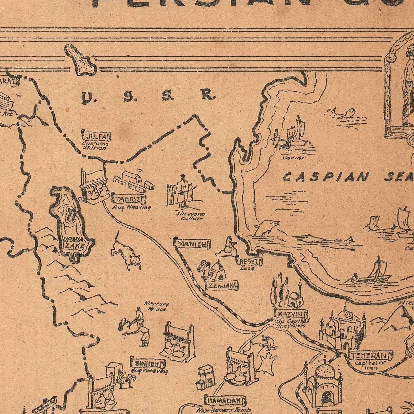 detail of the map from the centre left