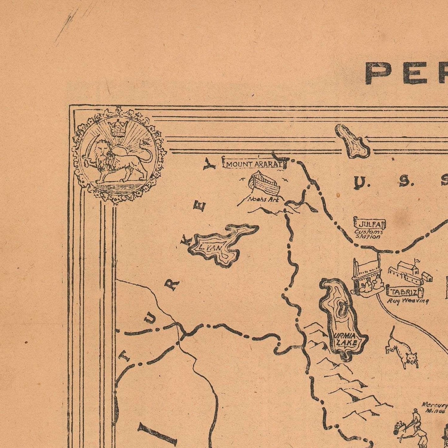 detail of the map from the top left corner