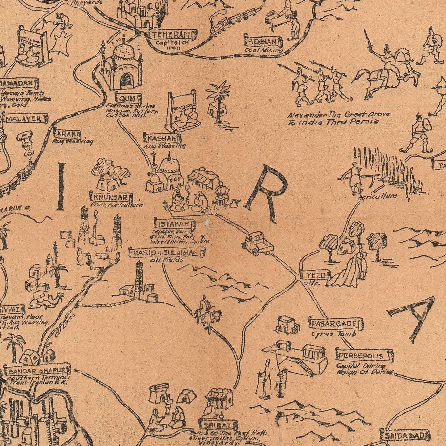 detail of the map from the centre