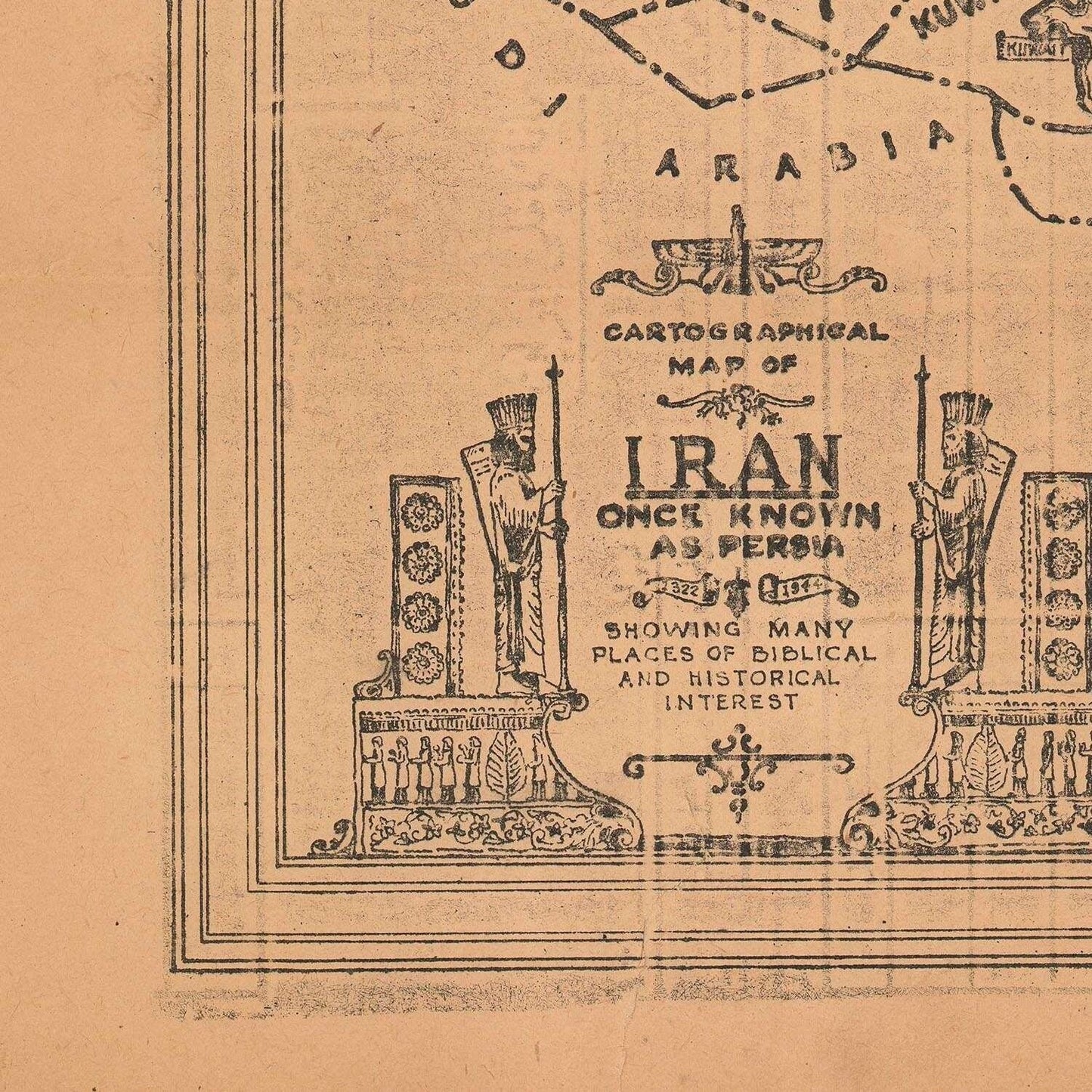 detail of the map from the bottom left corner