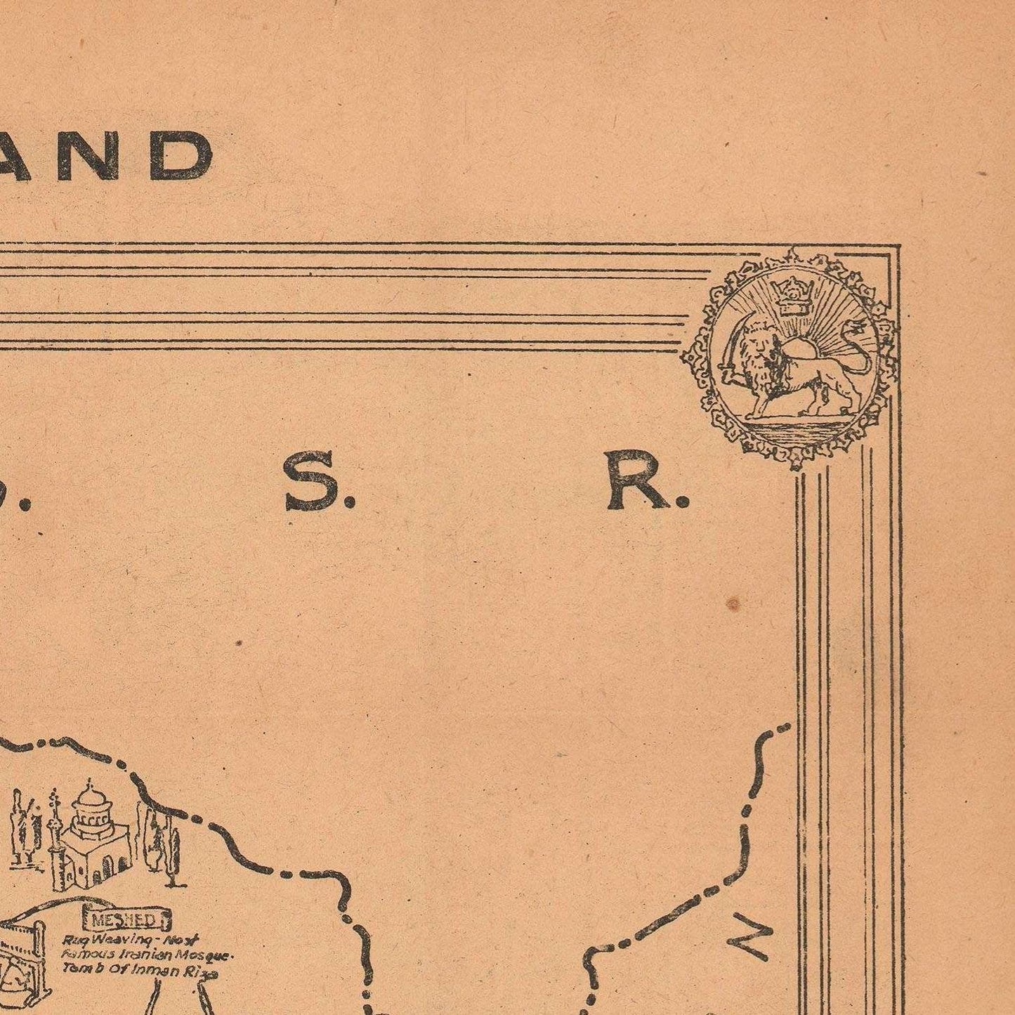 detail of the map from the top right corner