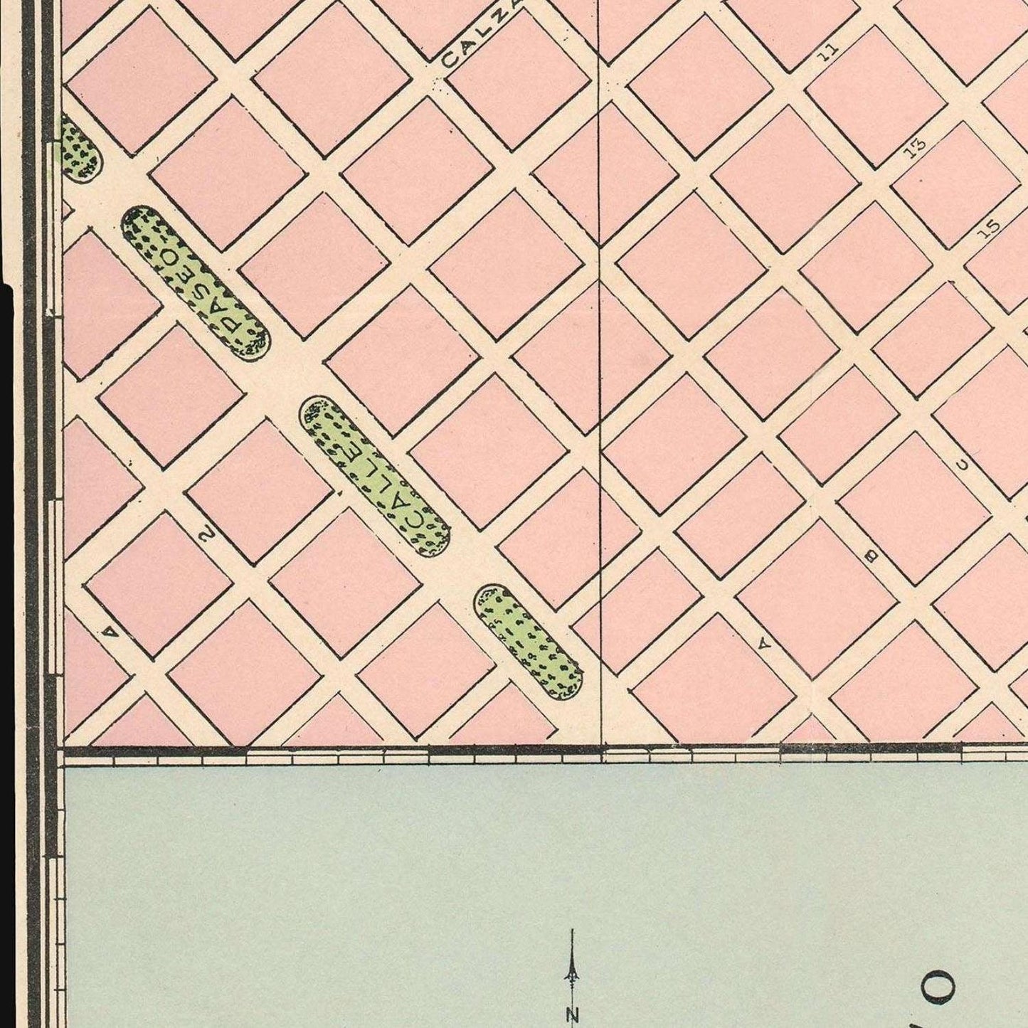 detail of the map from the centre left