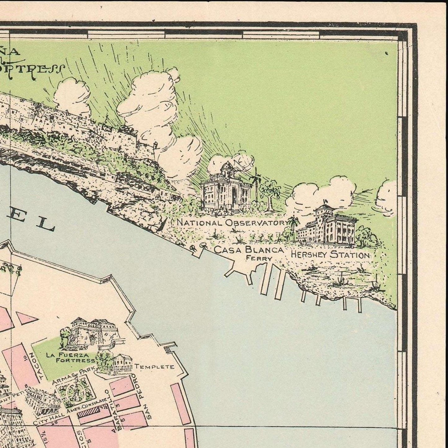 detail of the map from the top right corner