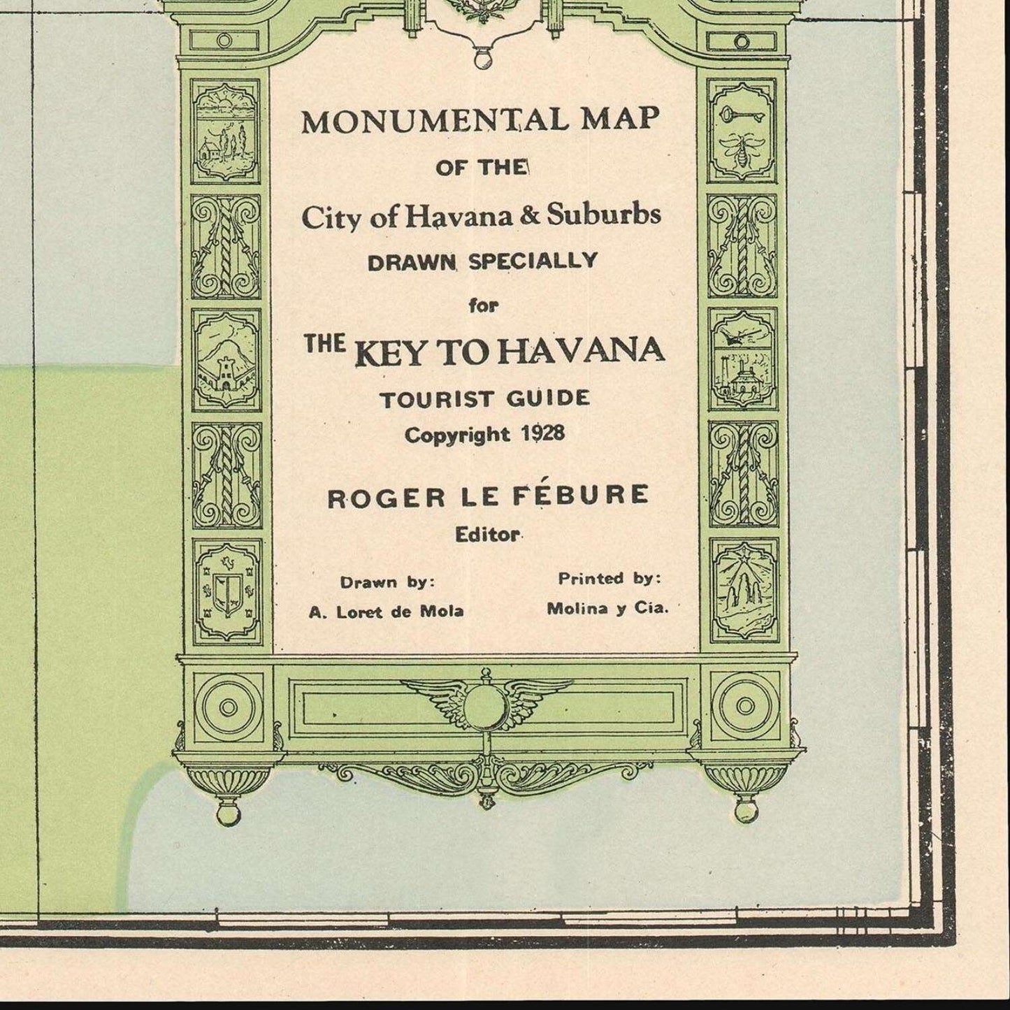 detail of the map from the bottom right corner
