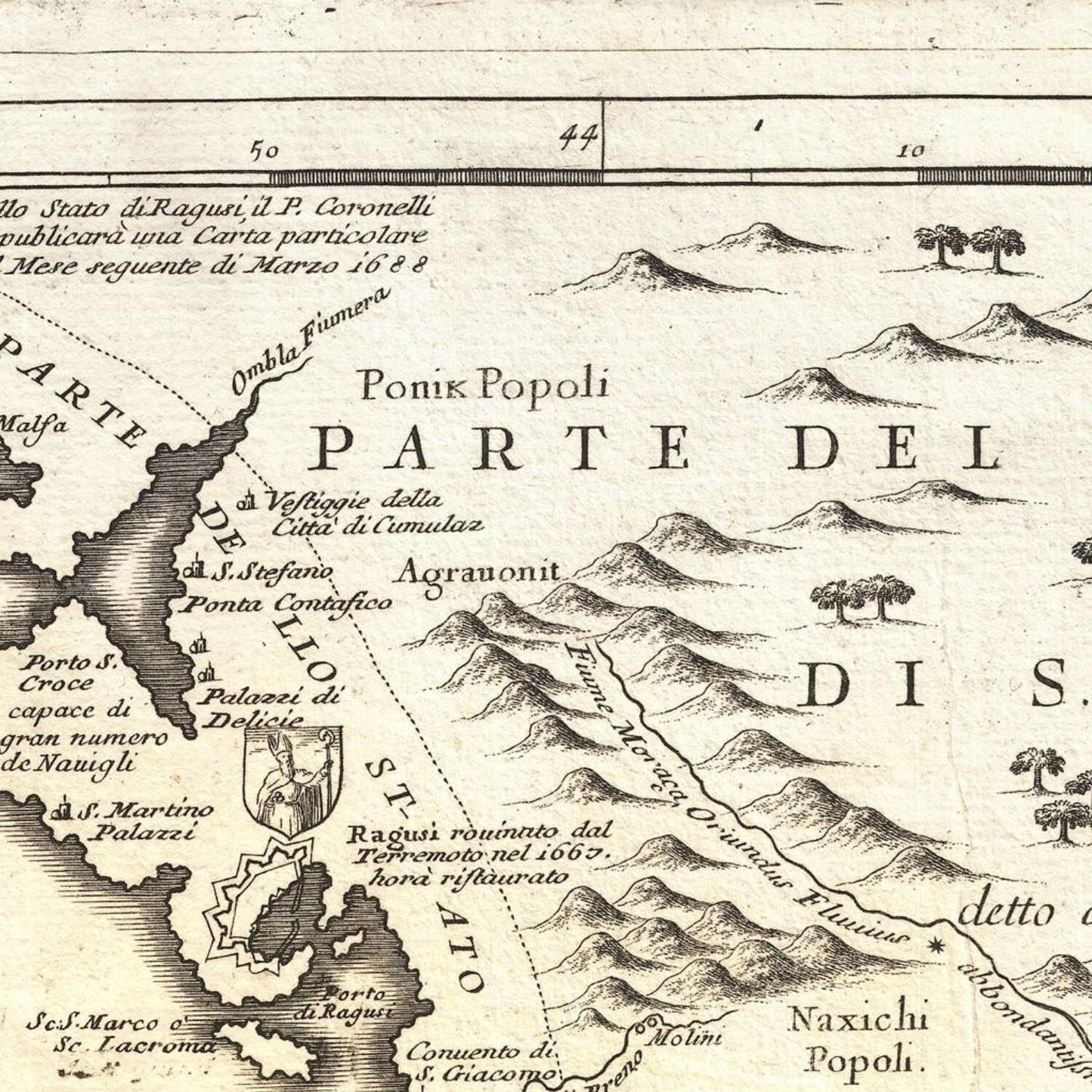 detail of the map from the centre left