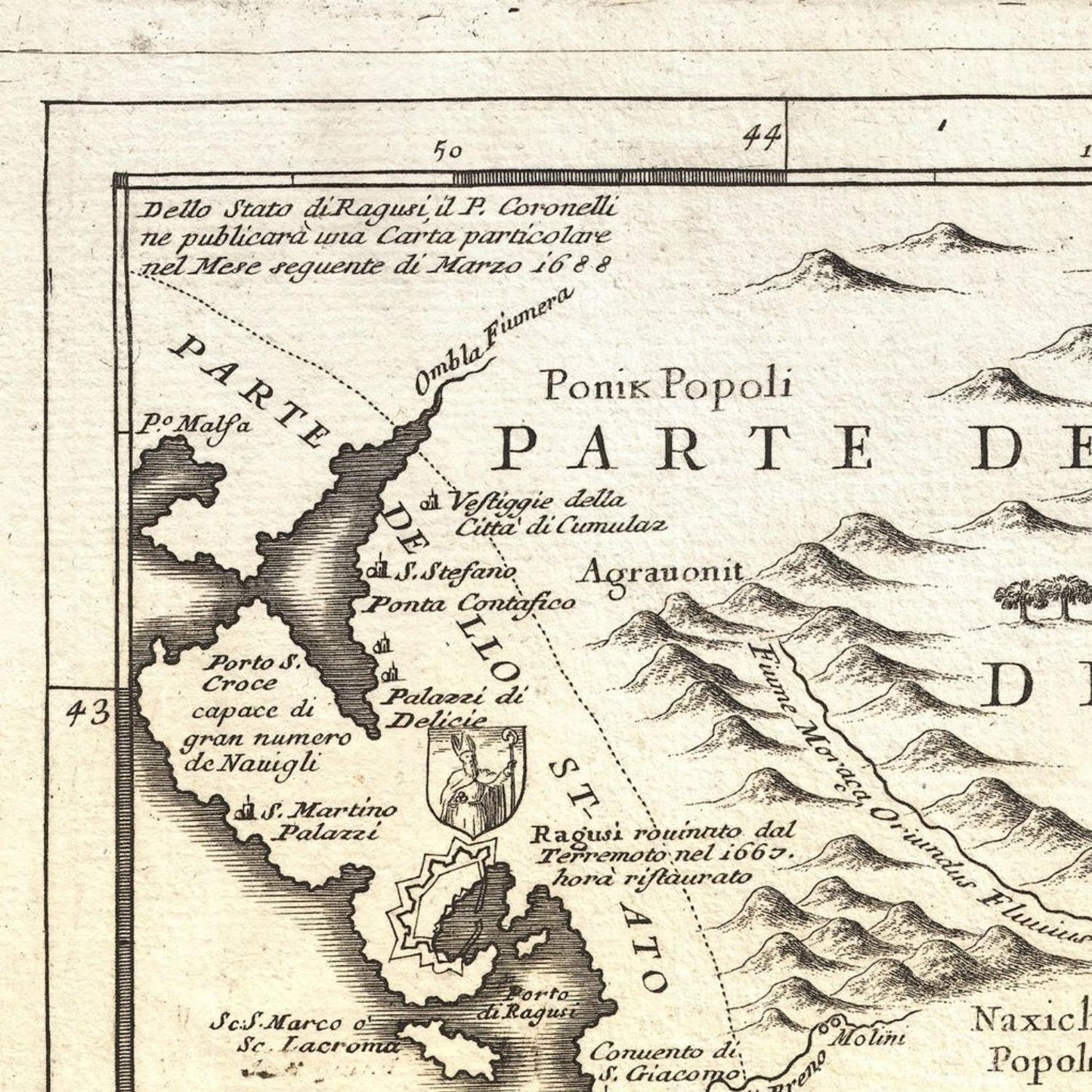 detail of the map from the top left corner