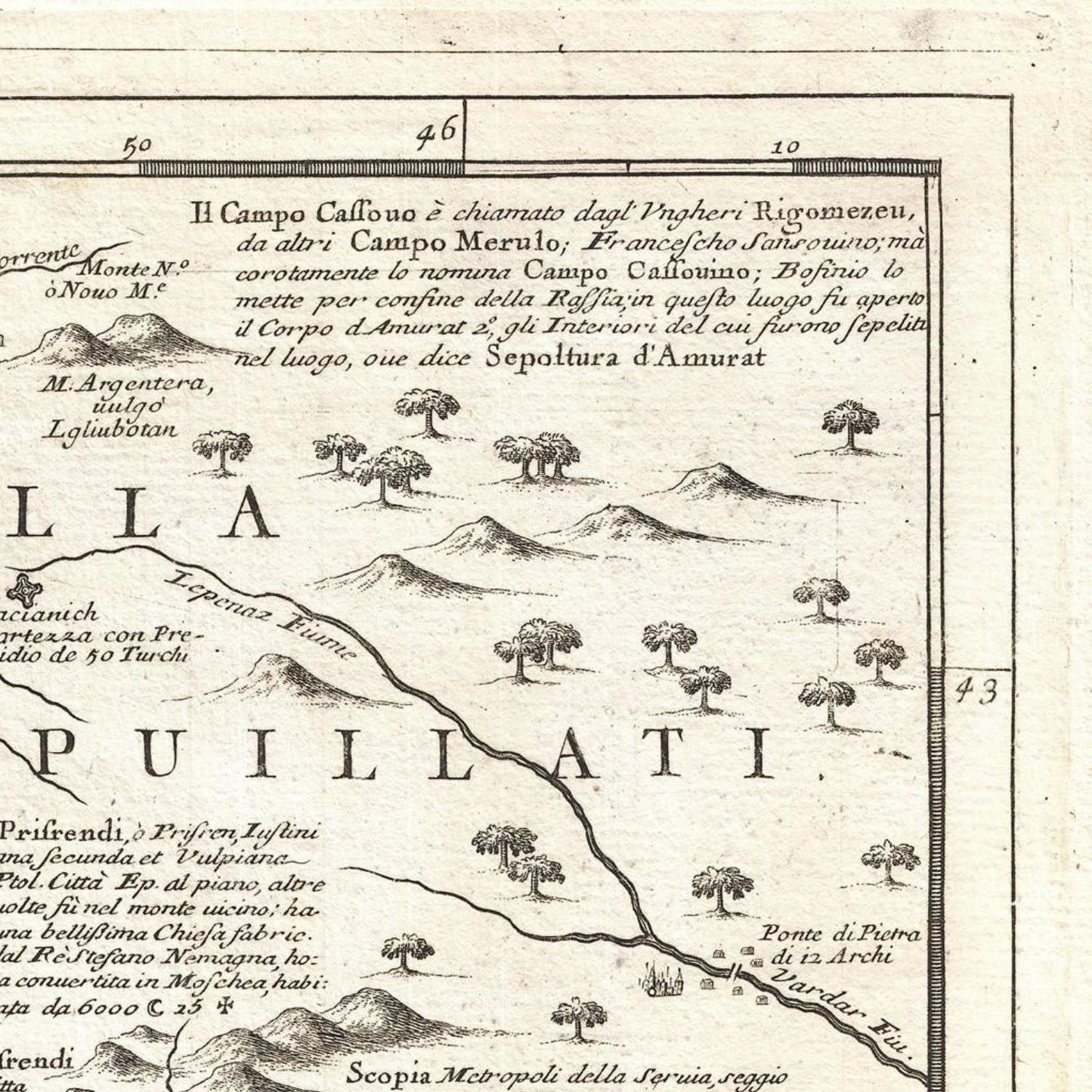 detail of the map from the top right corner