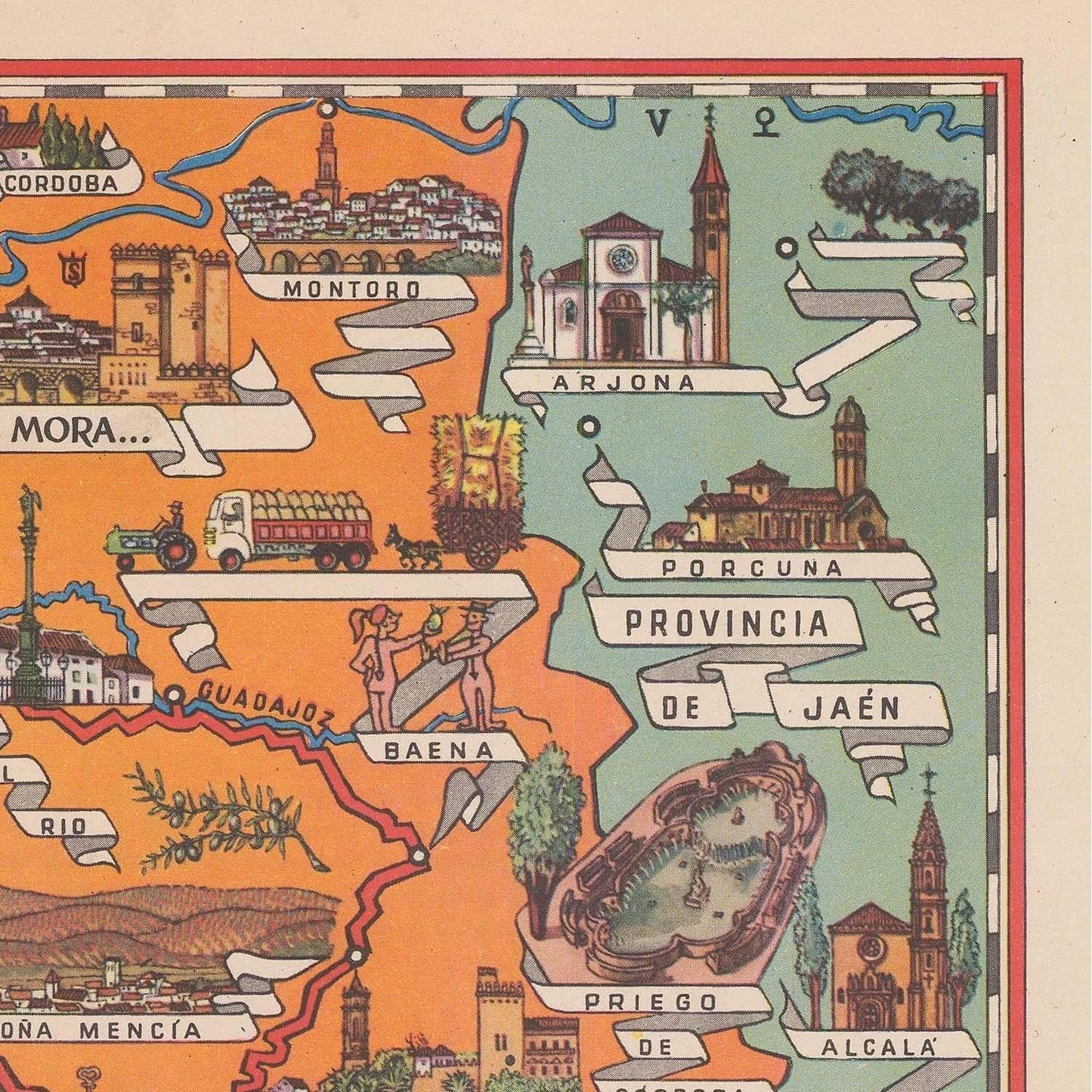 detail of the map from the top right corner