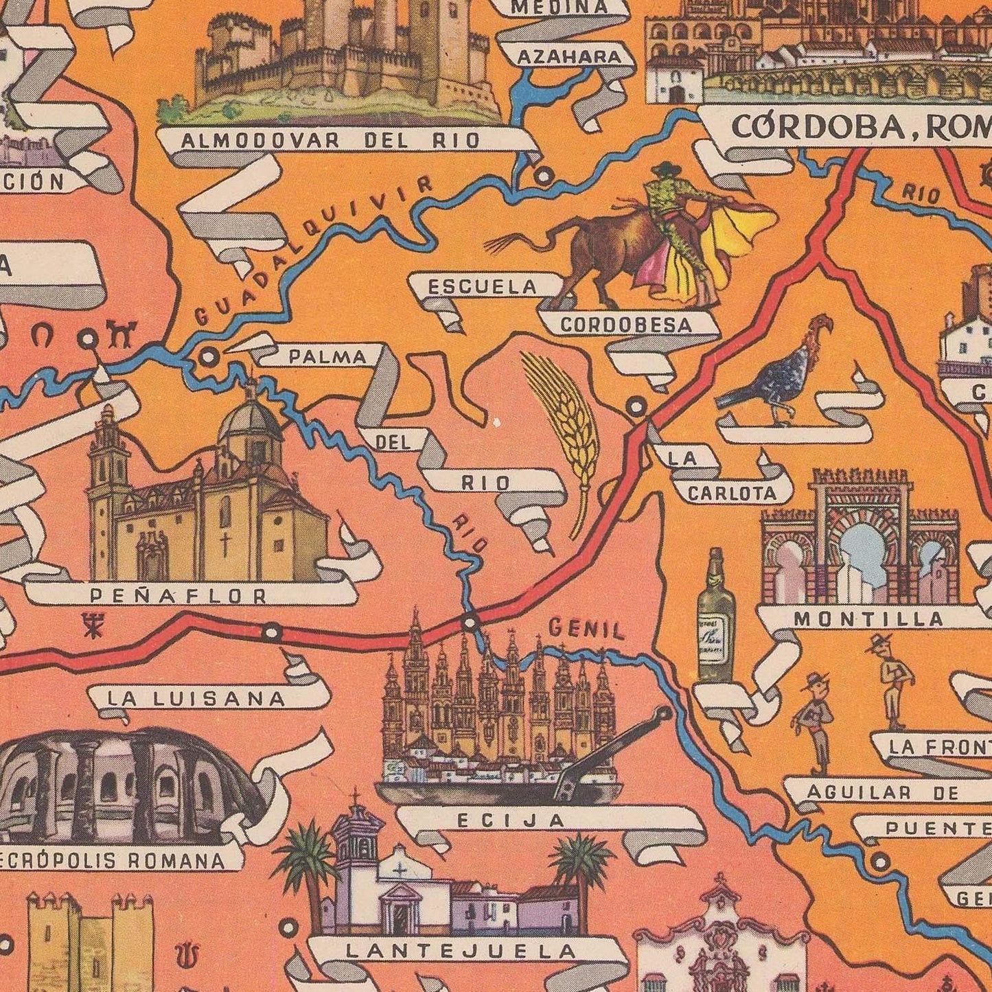 detail of the map from the centre