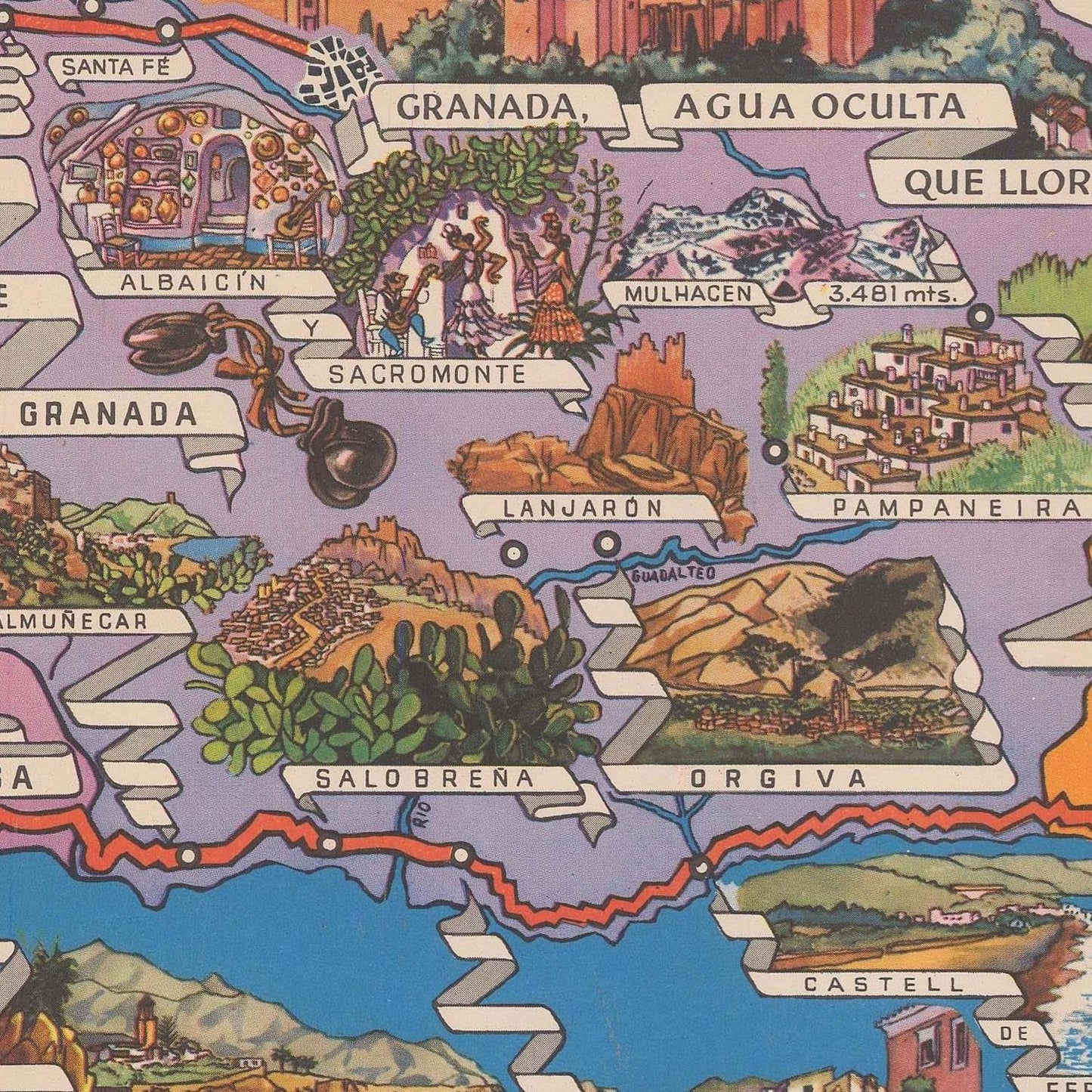 detail of the map from the centre