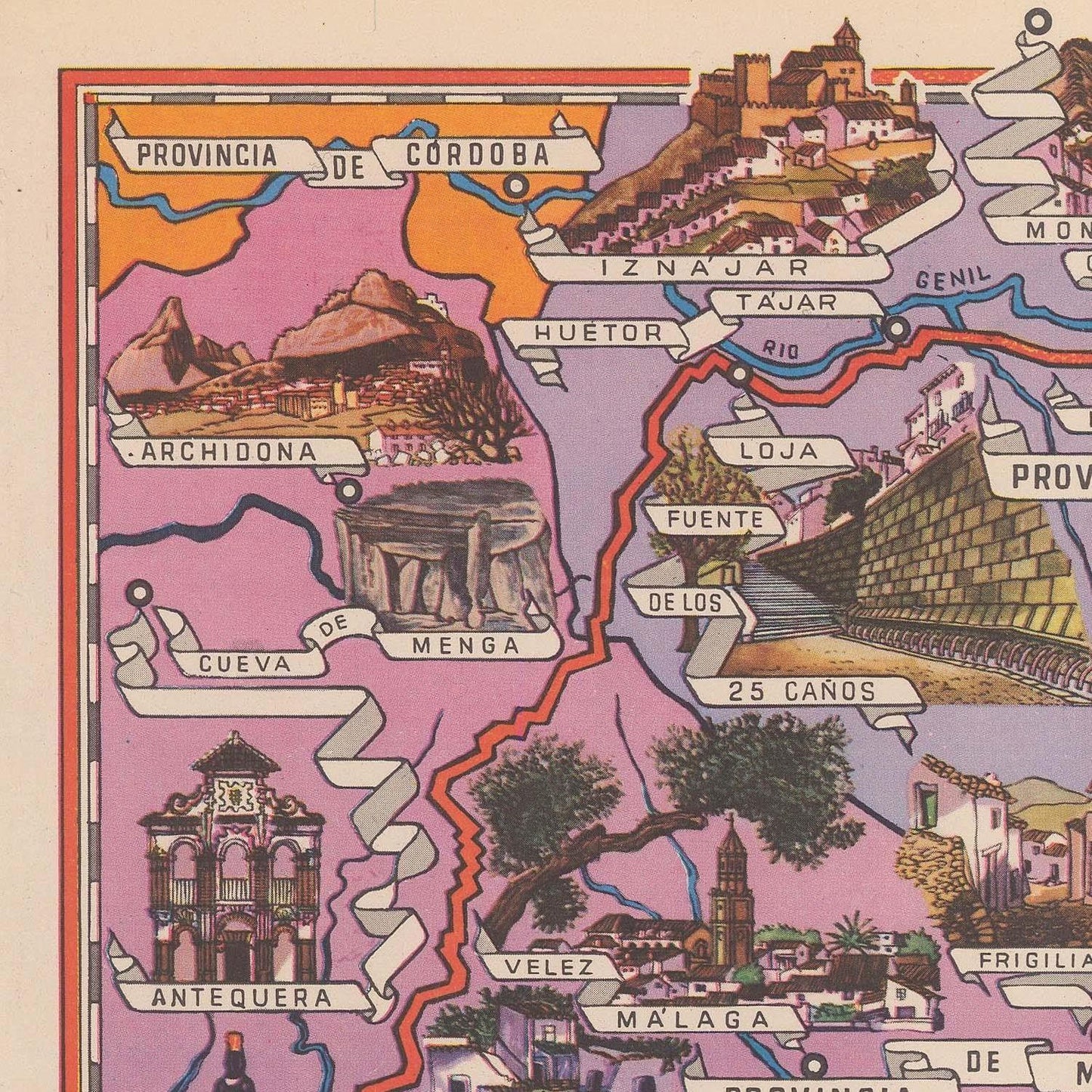 detail of the map from the top left corner