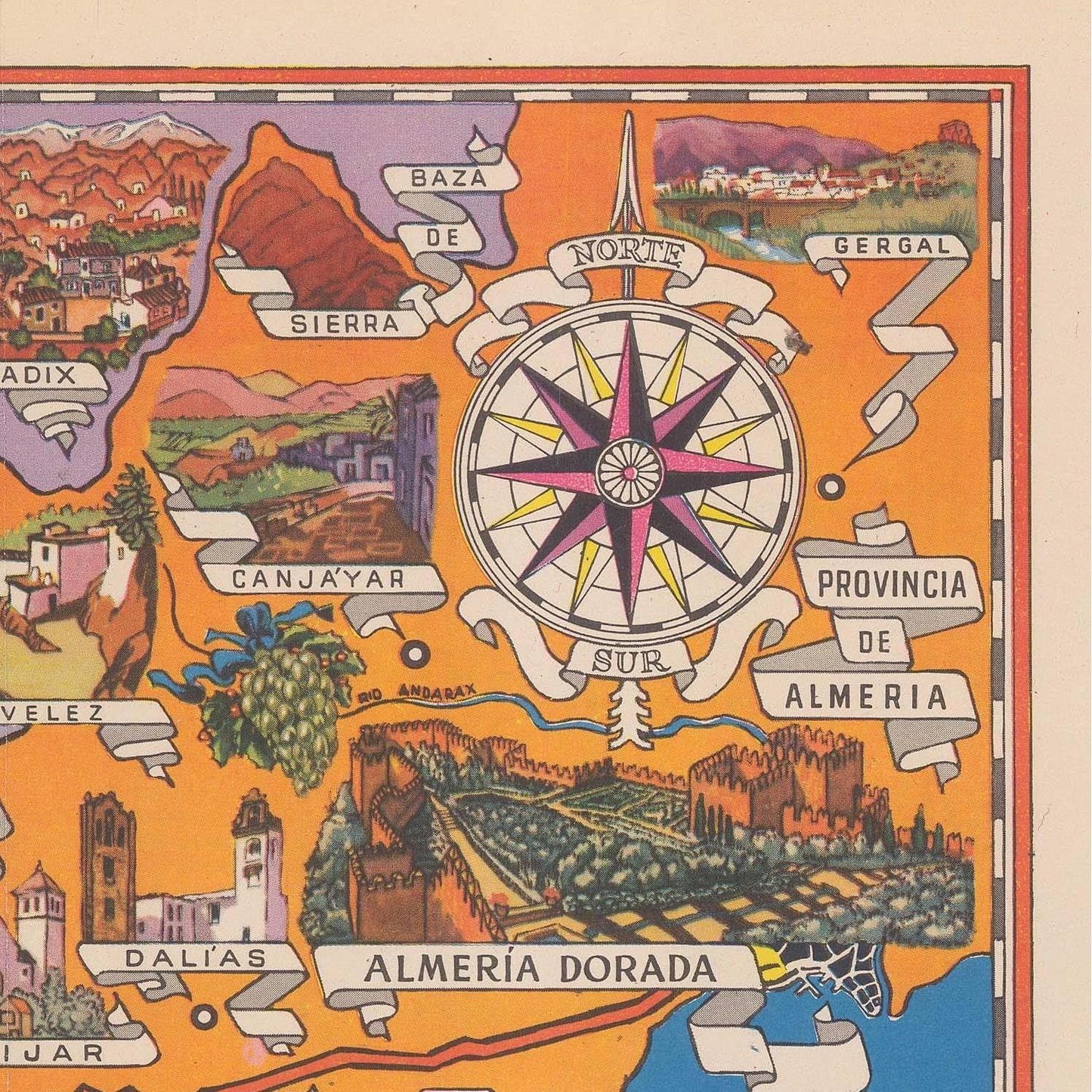 detail of the map from the top right corner