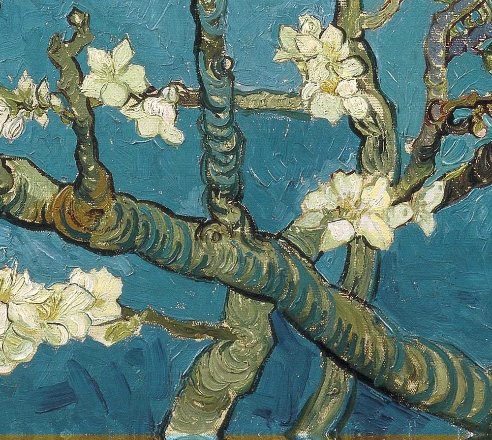 detail of the fine art reproduction from the top left corner