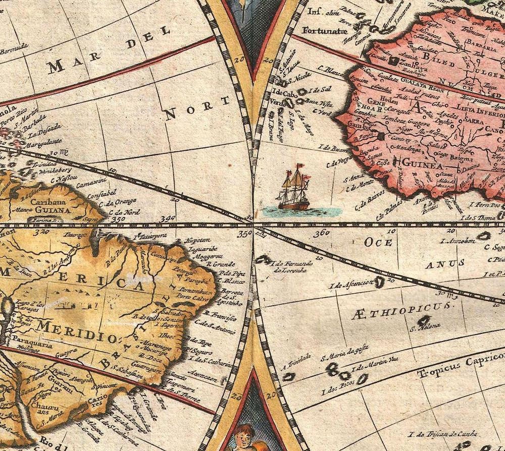 detail of the map from the centre