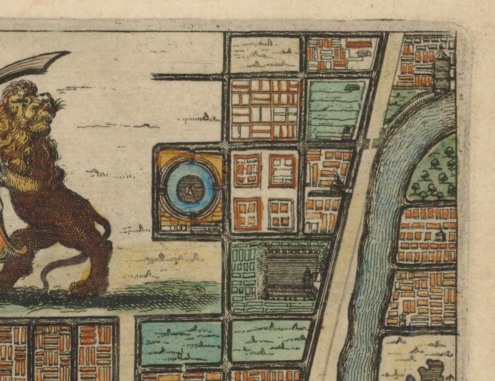 detail of the map from the top right corner
