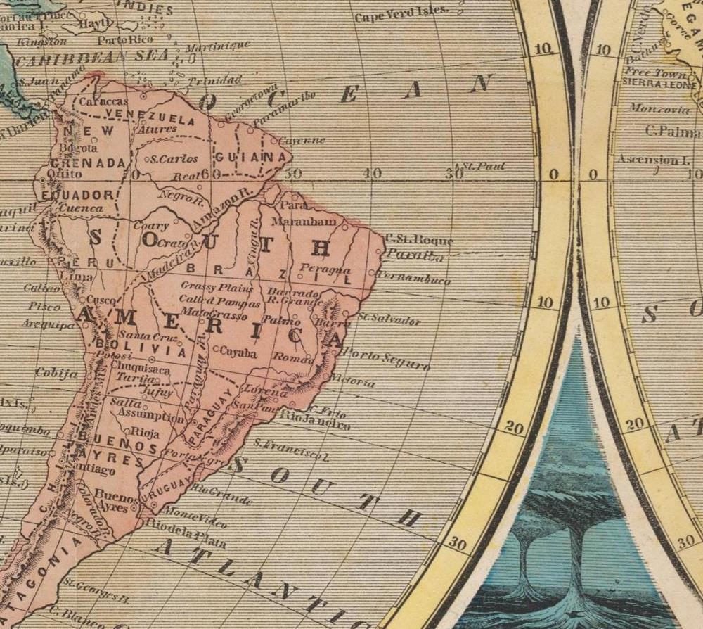 detail of the map from the centre