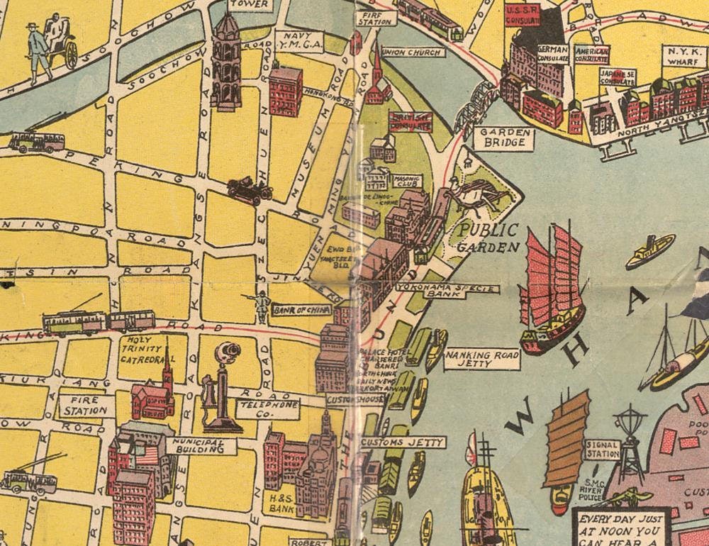 detail of the map from the centre