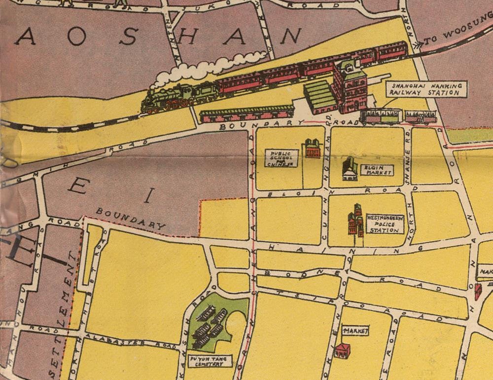 detail of the map from the centre left