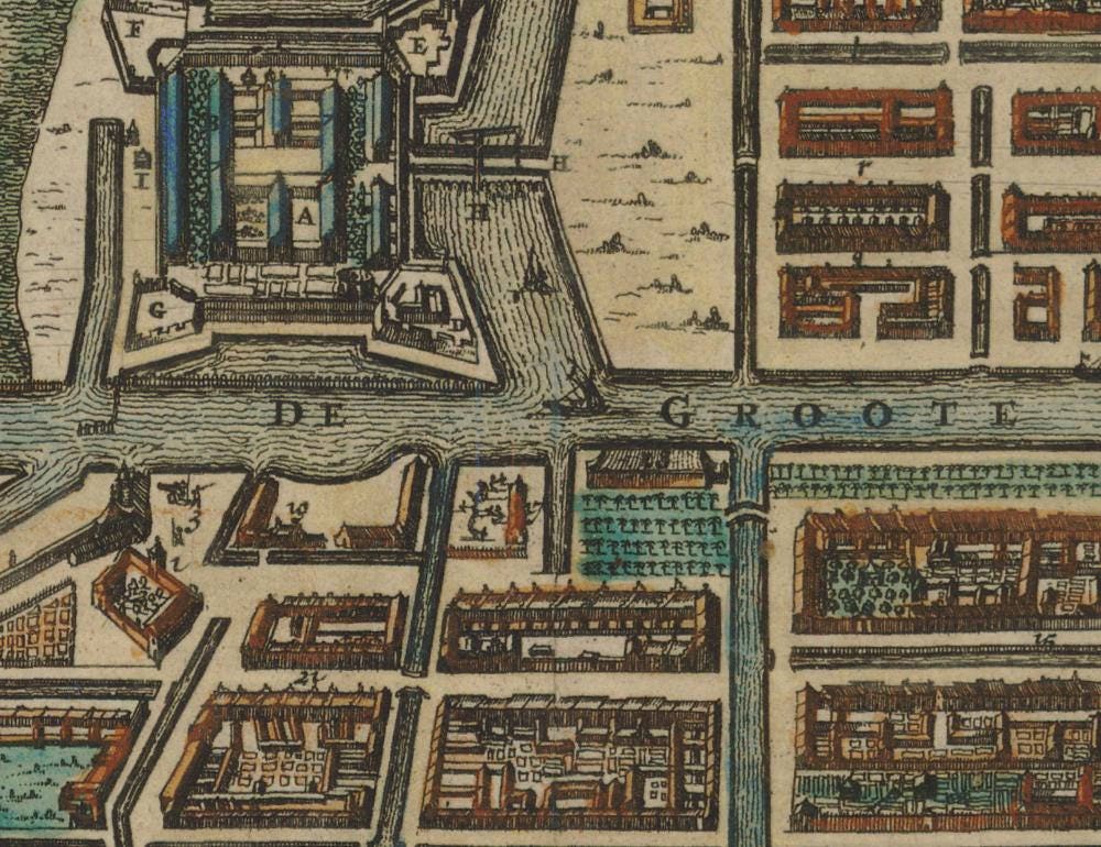 detail of the map from the centre