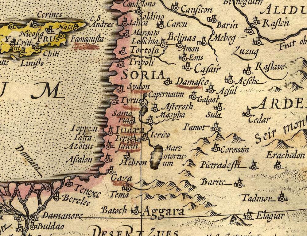 detail of the map from the centre
