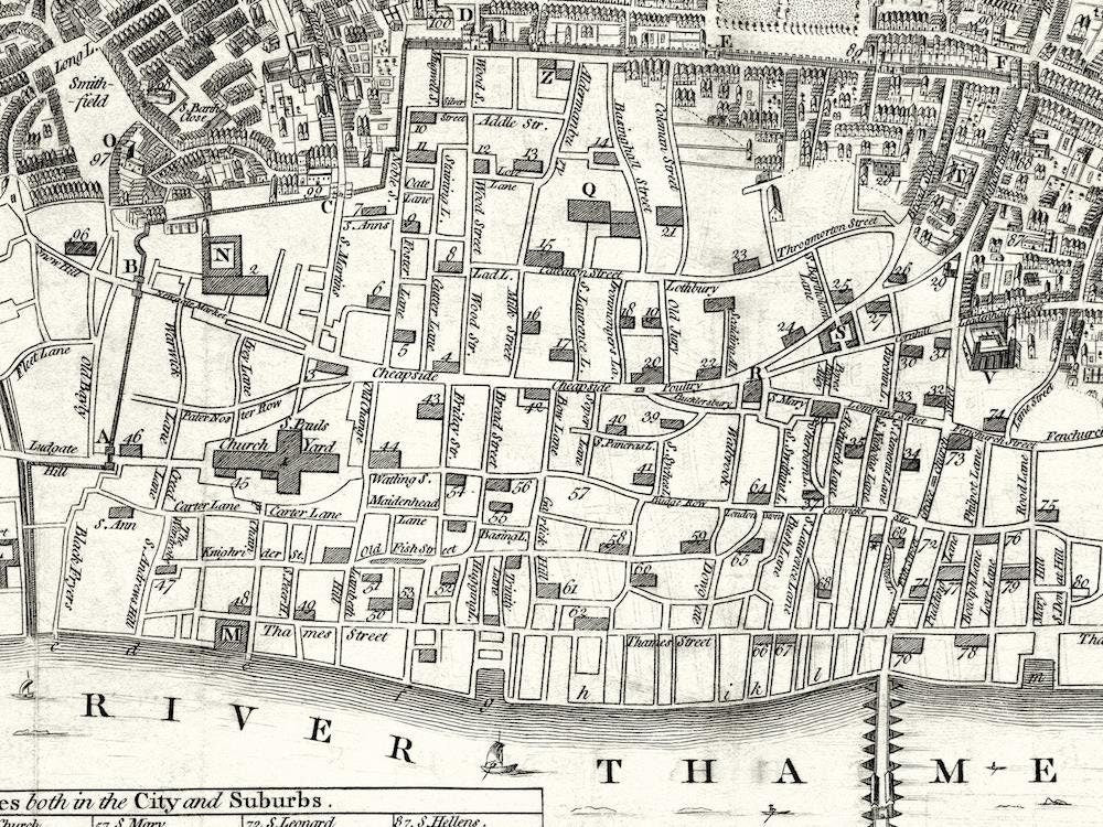 detail of the map from the centre