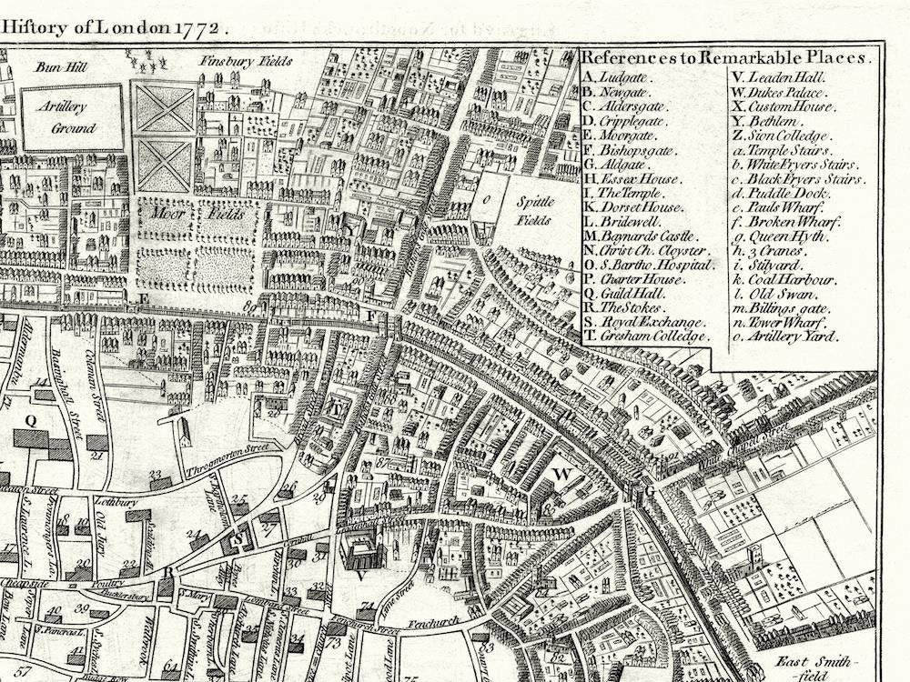 detail of the map from the top right corner