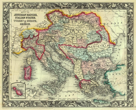 presentation of the map reproduction without a frame