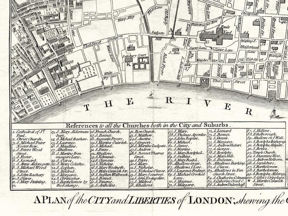 detail of the map from the bottom left corner