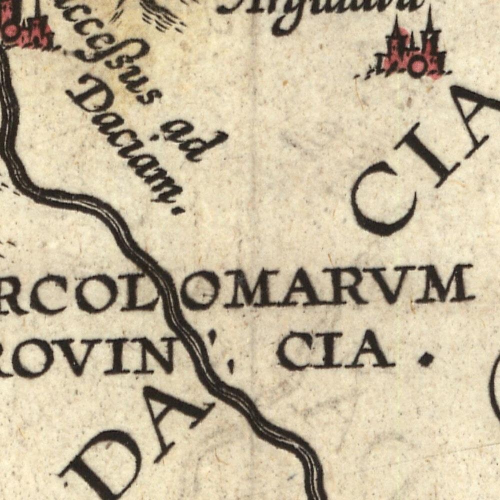 detail of the map from the centre