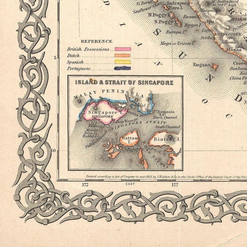 detail of the map from the bottom left corner