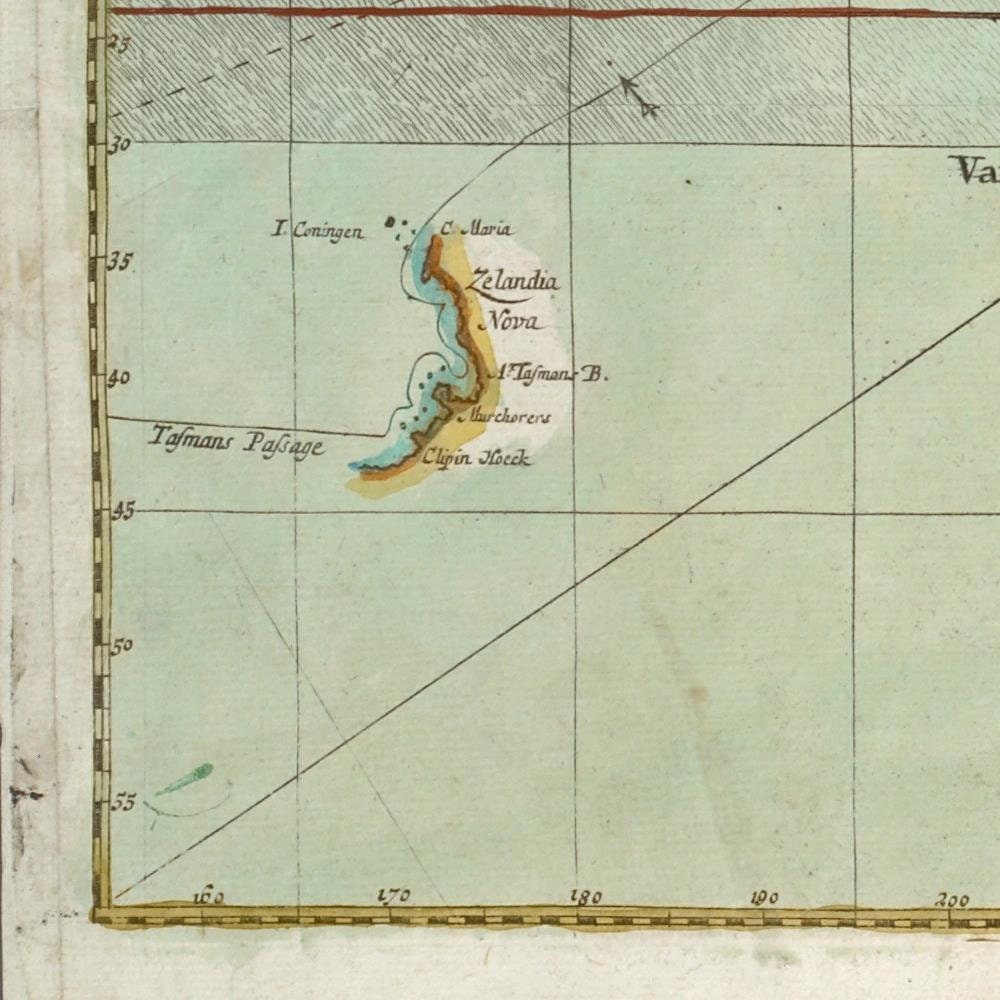 detail of the map from the bottom left corner