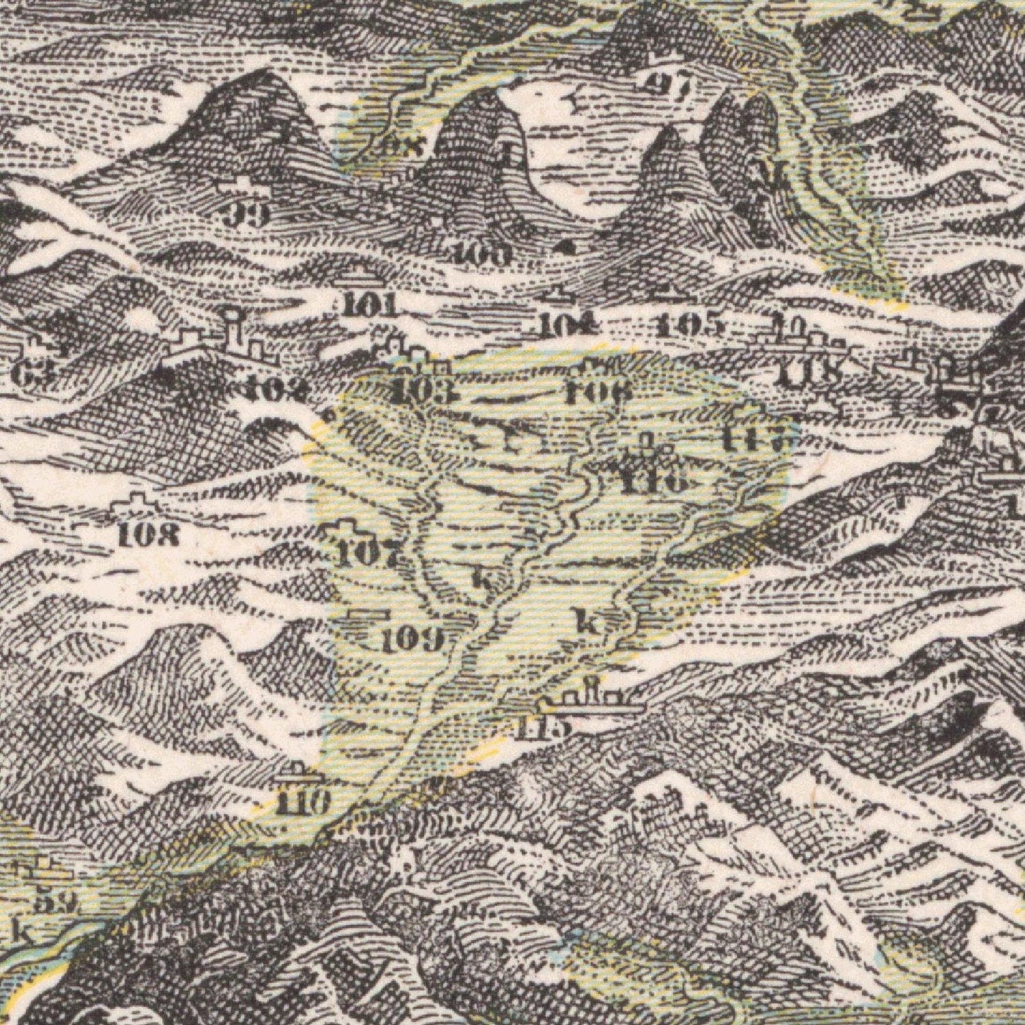 detail of the map from the centre