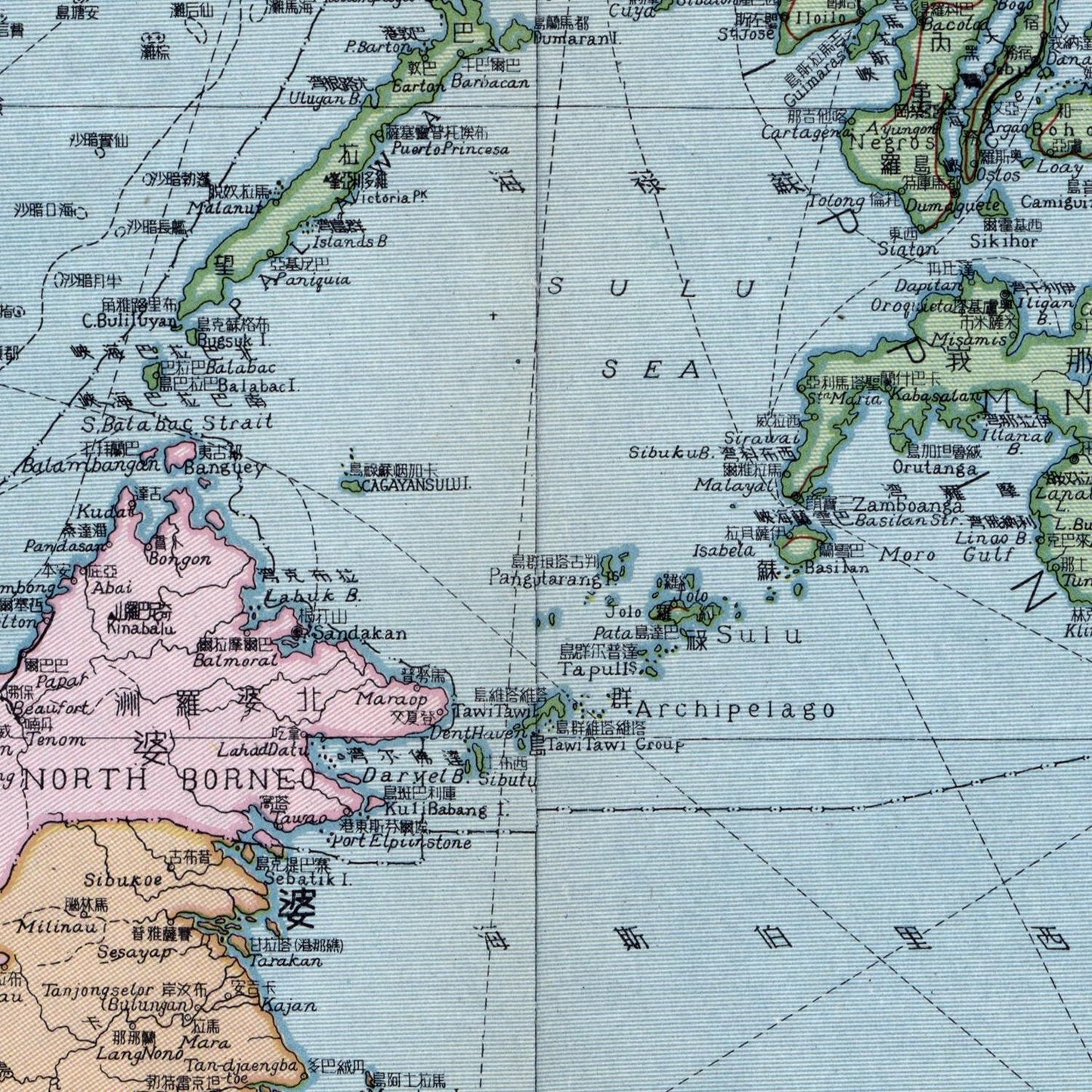 detail of the map from the centre