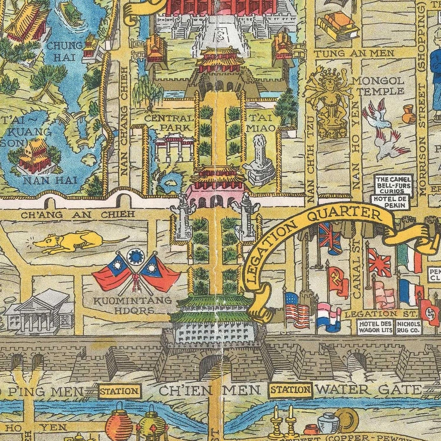 detail of the map from the centre