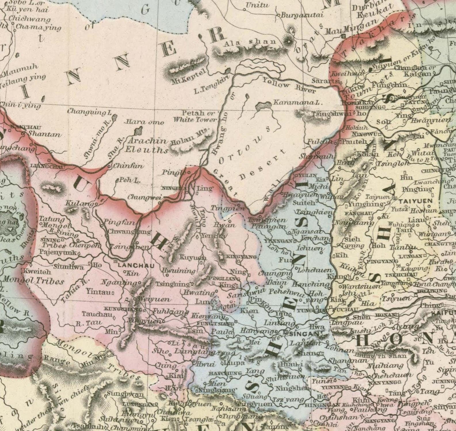 detail of the map from the centre