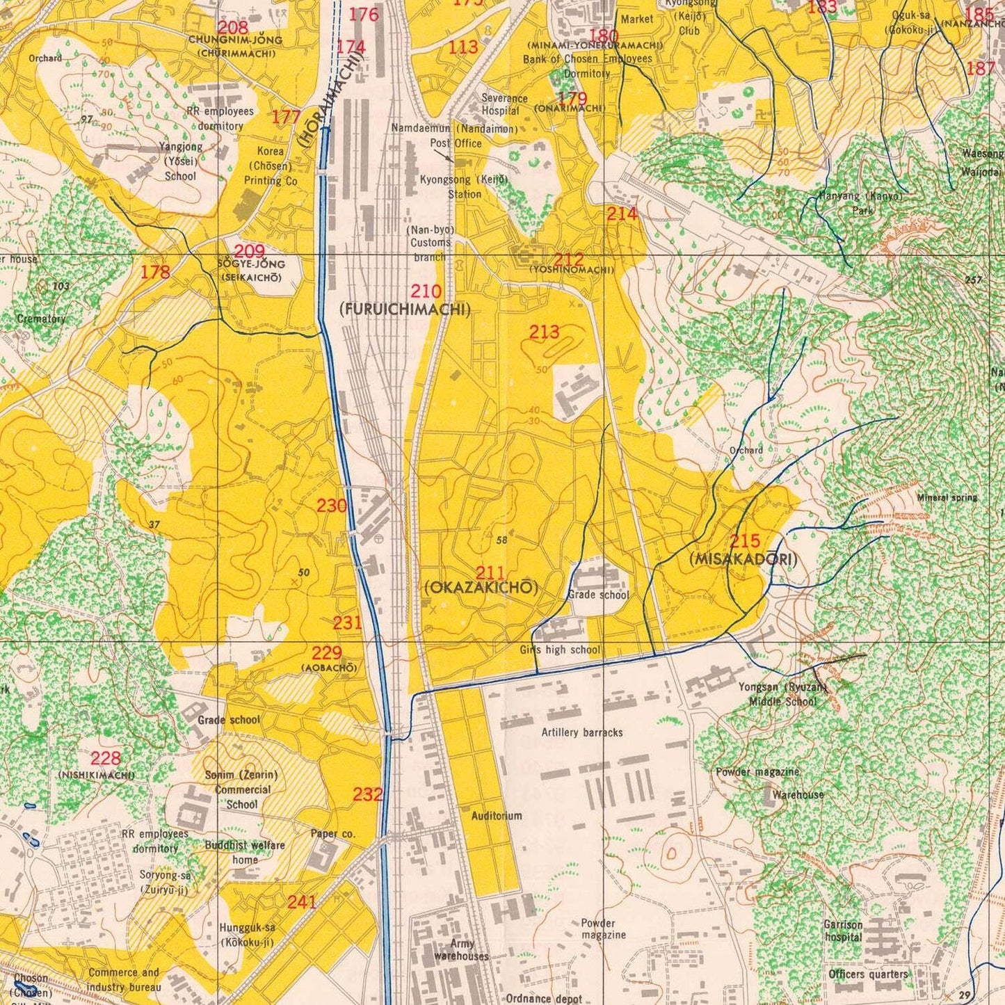 detail of the map from the centre