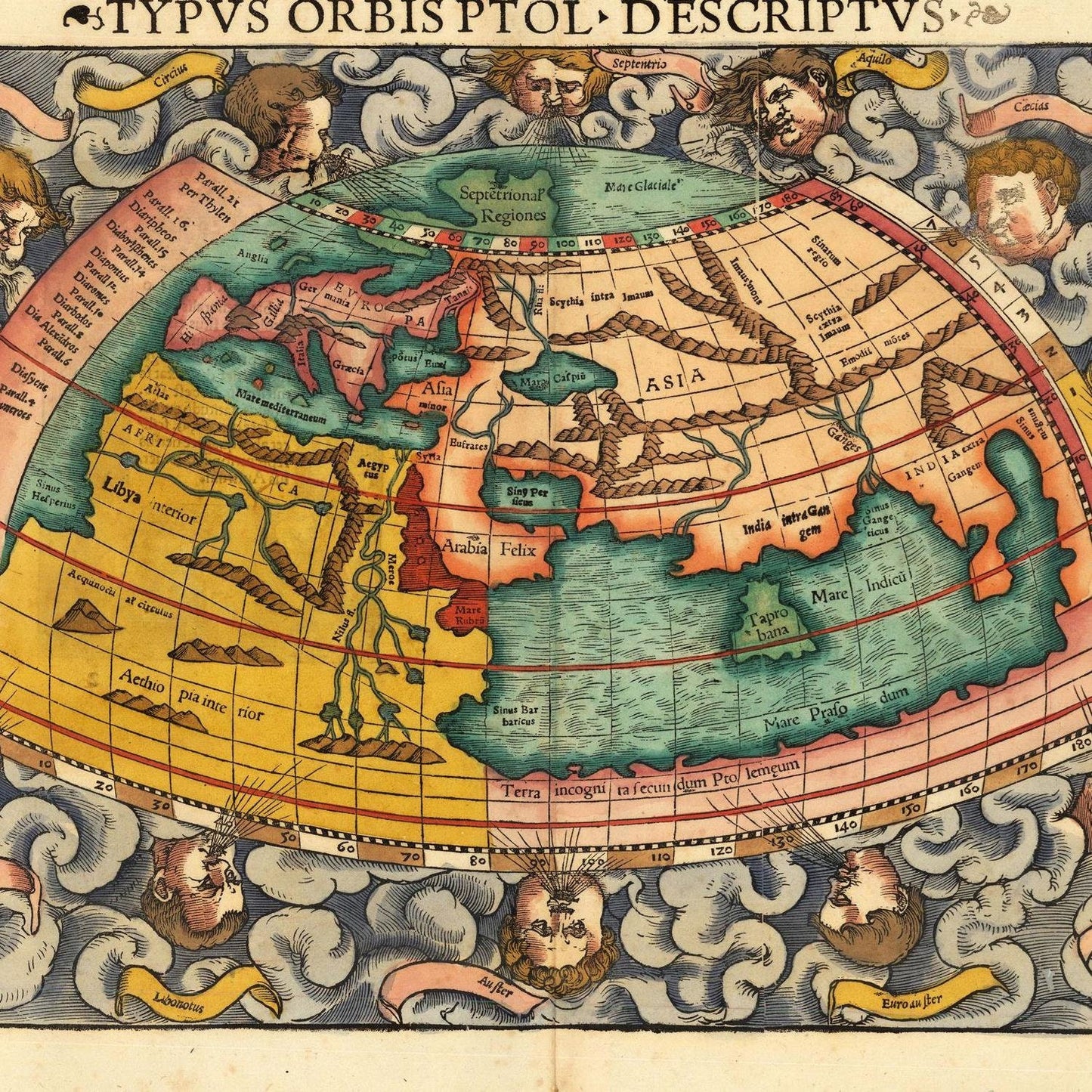 detail of the map from the centre