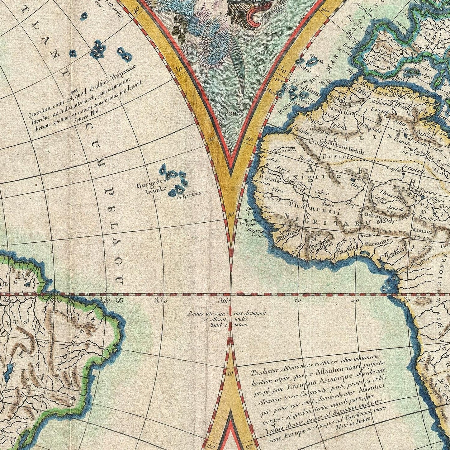 detail of the map from the centre