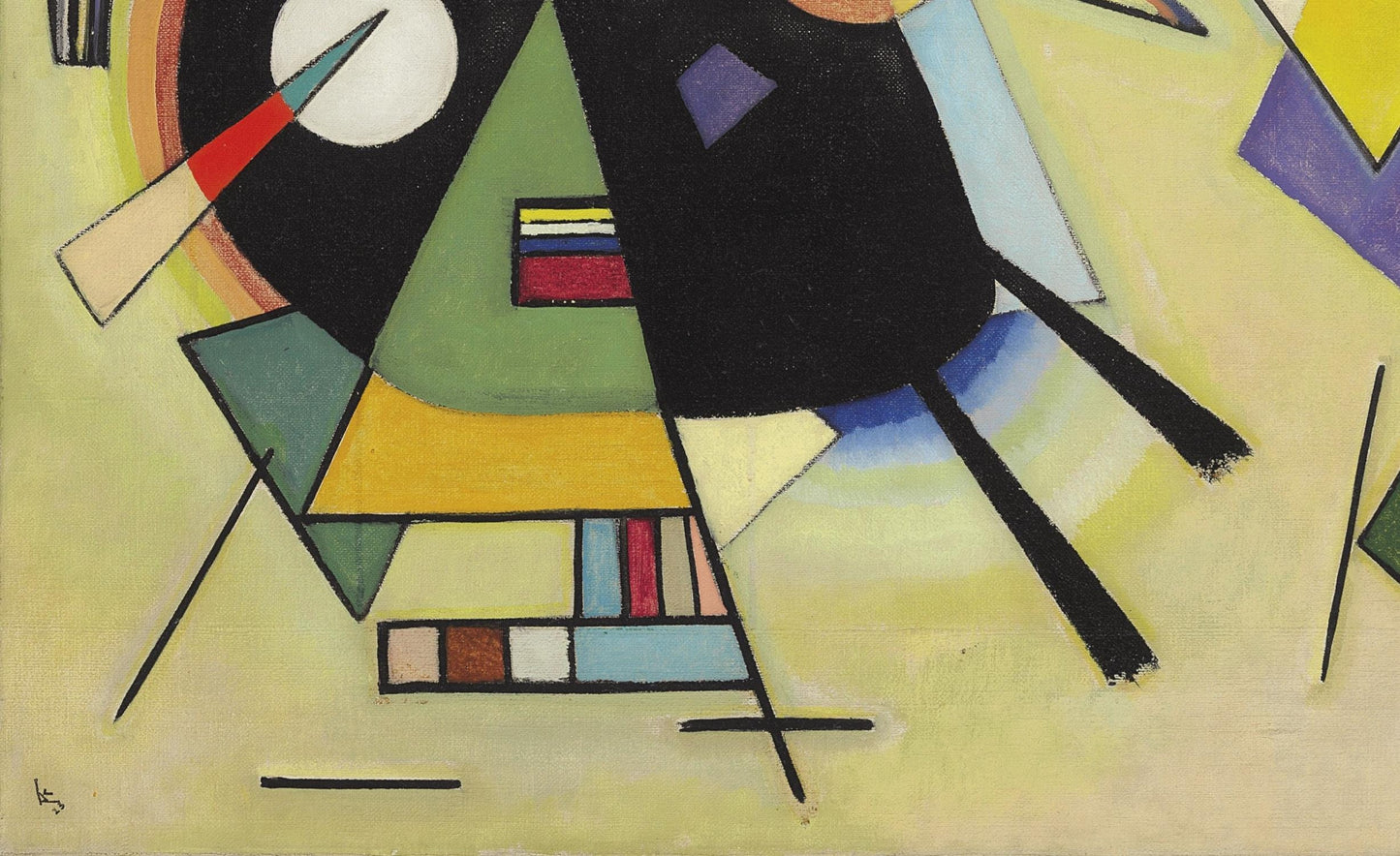 detail of the fine art reproduction from the bottom left corner