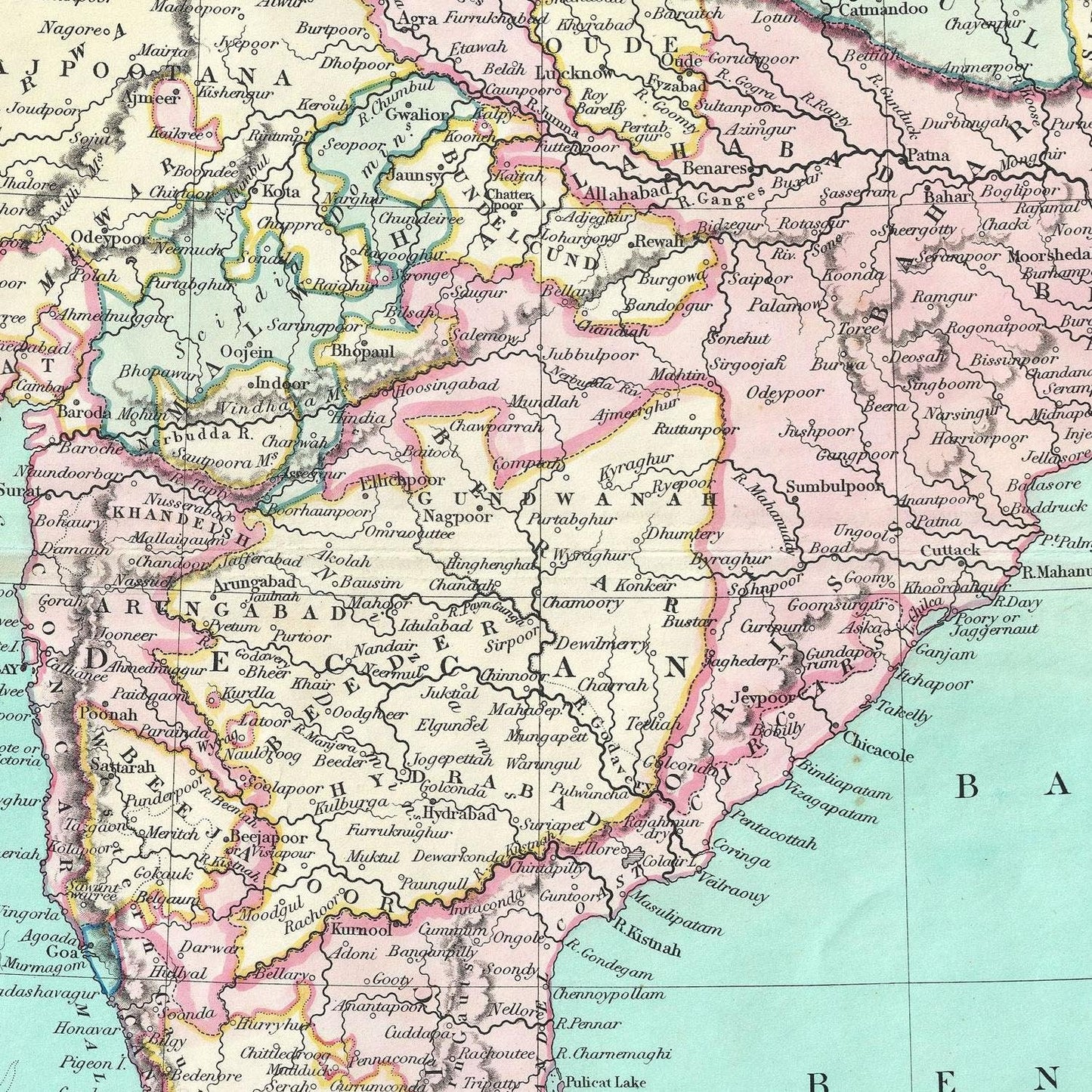 detail of the map from the centre