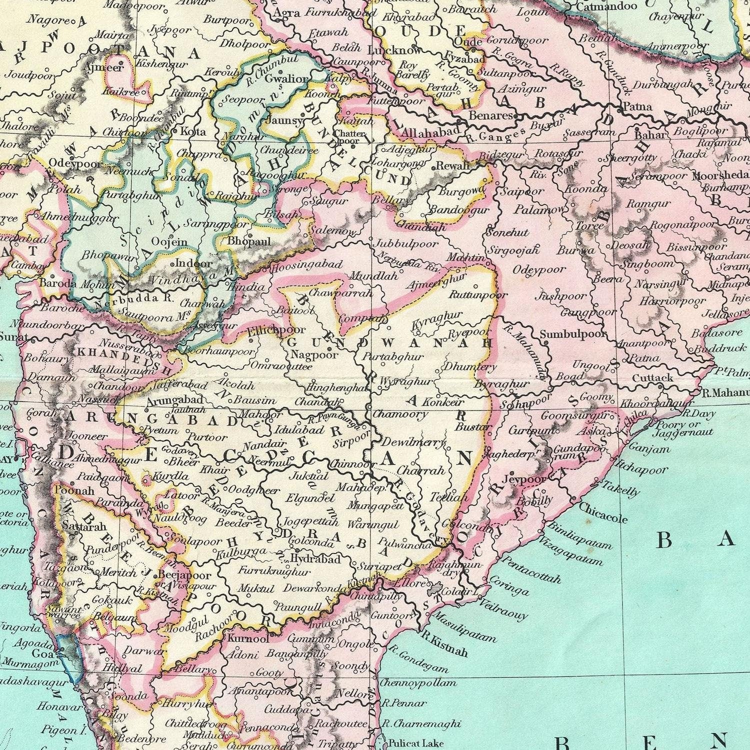 detail of the map from the centre