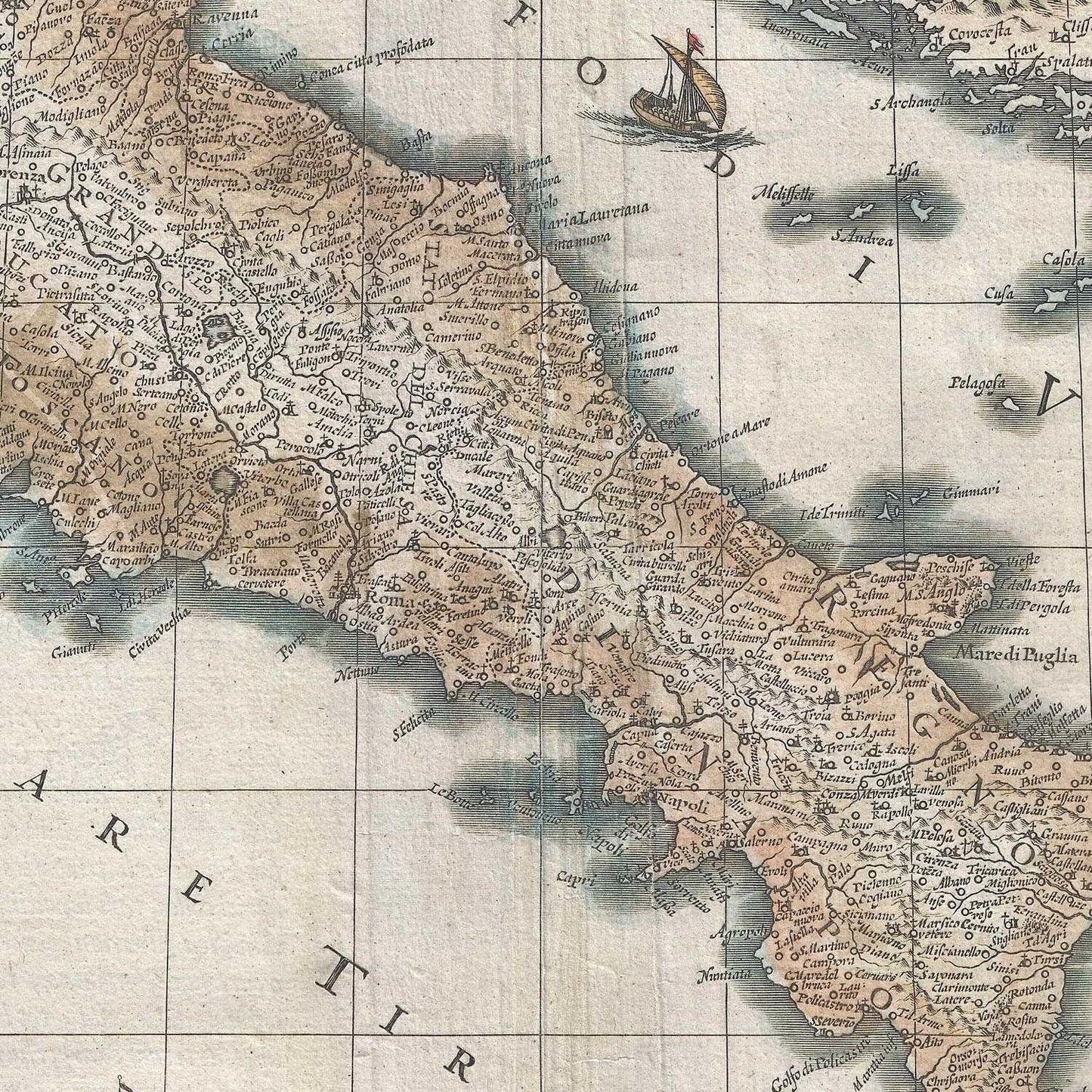 detail of the map from the centre