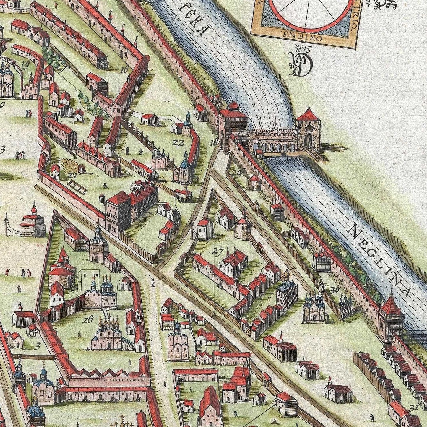 detail of the map from the centre