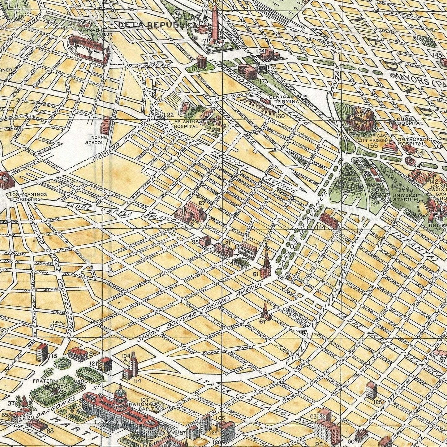 detail of the map from the centre
