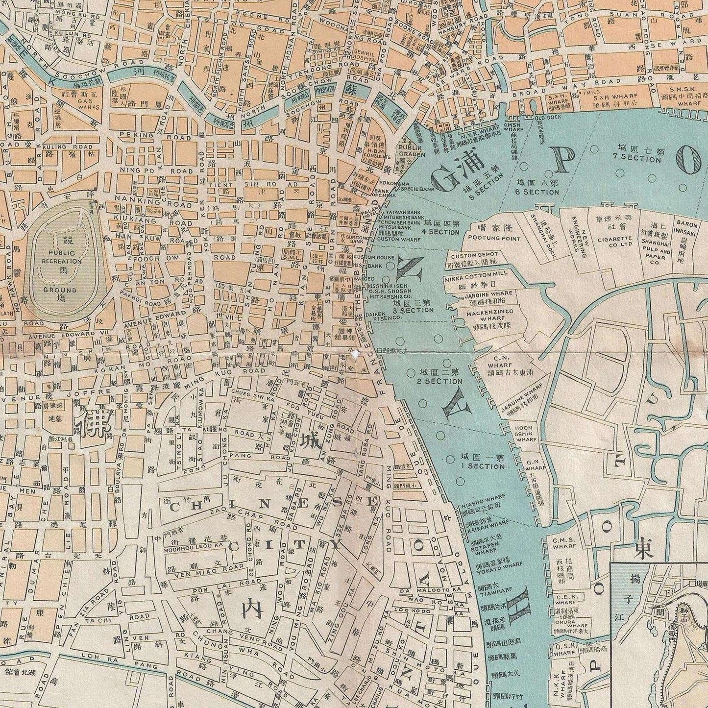 detail of the map from the centre