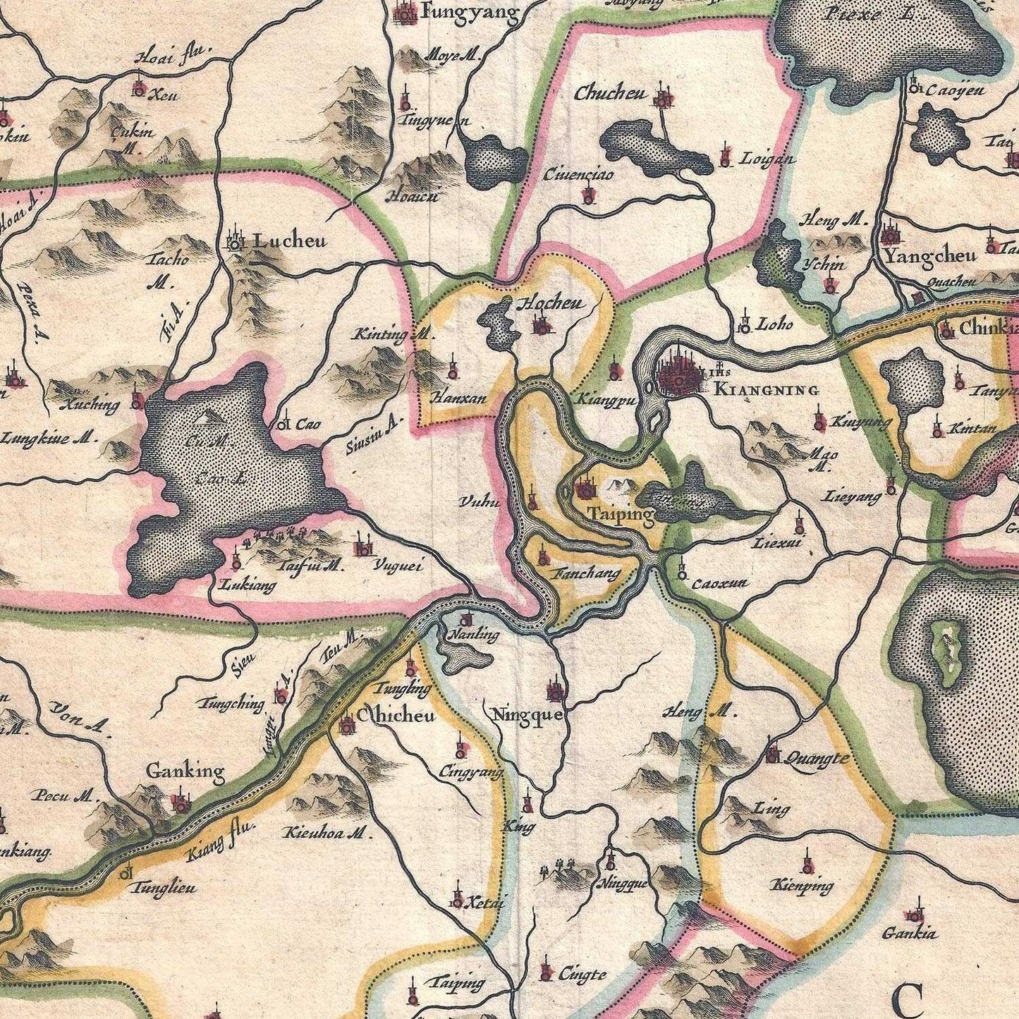 detail of the map from the centre