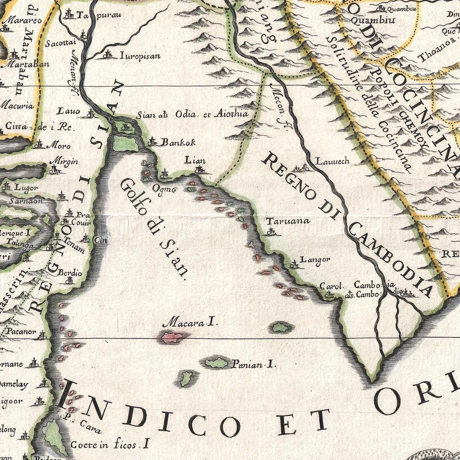 detail of the map from the centre