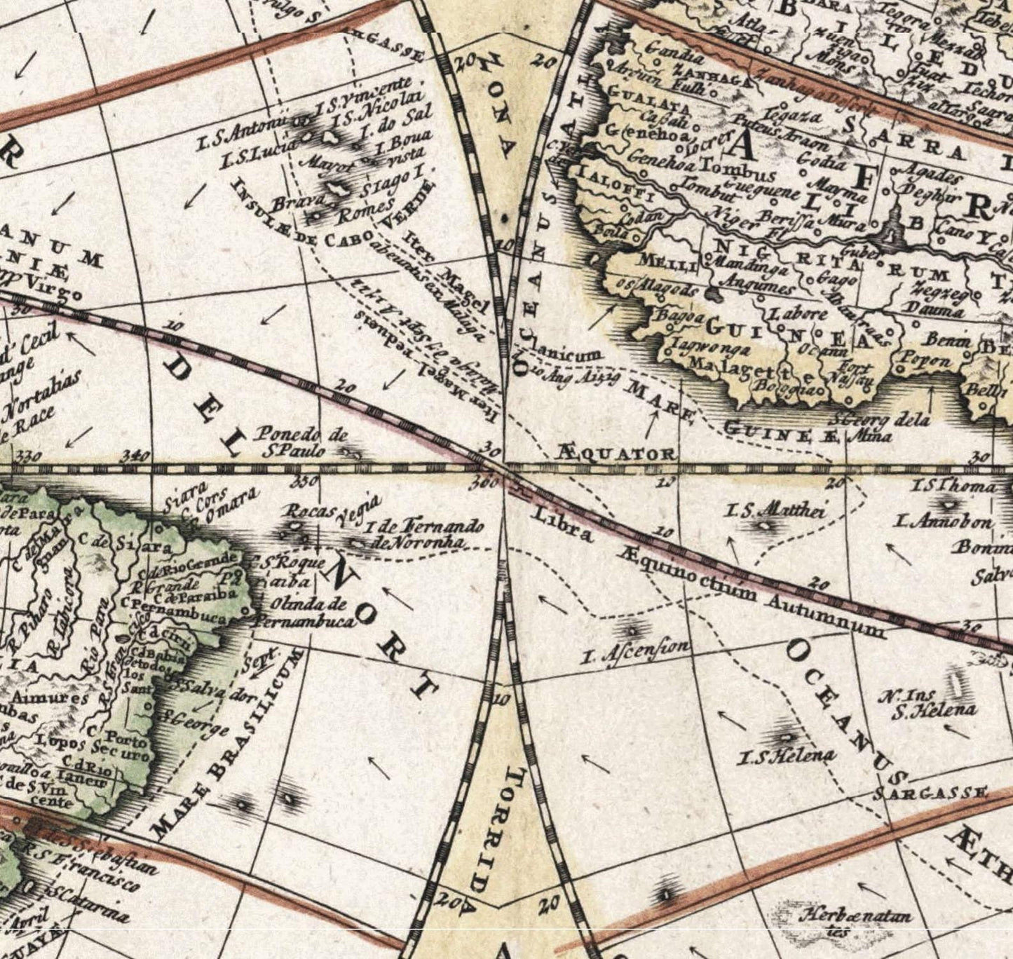 detail of the map from the centre