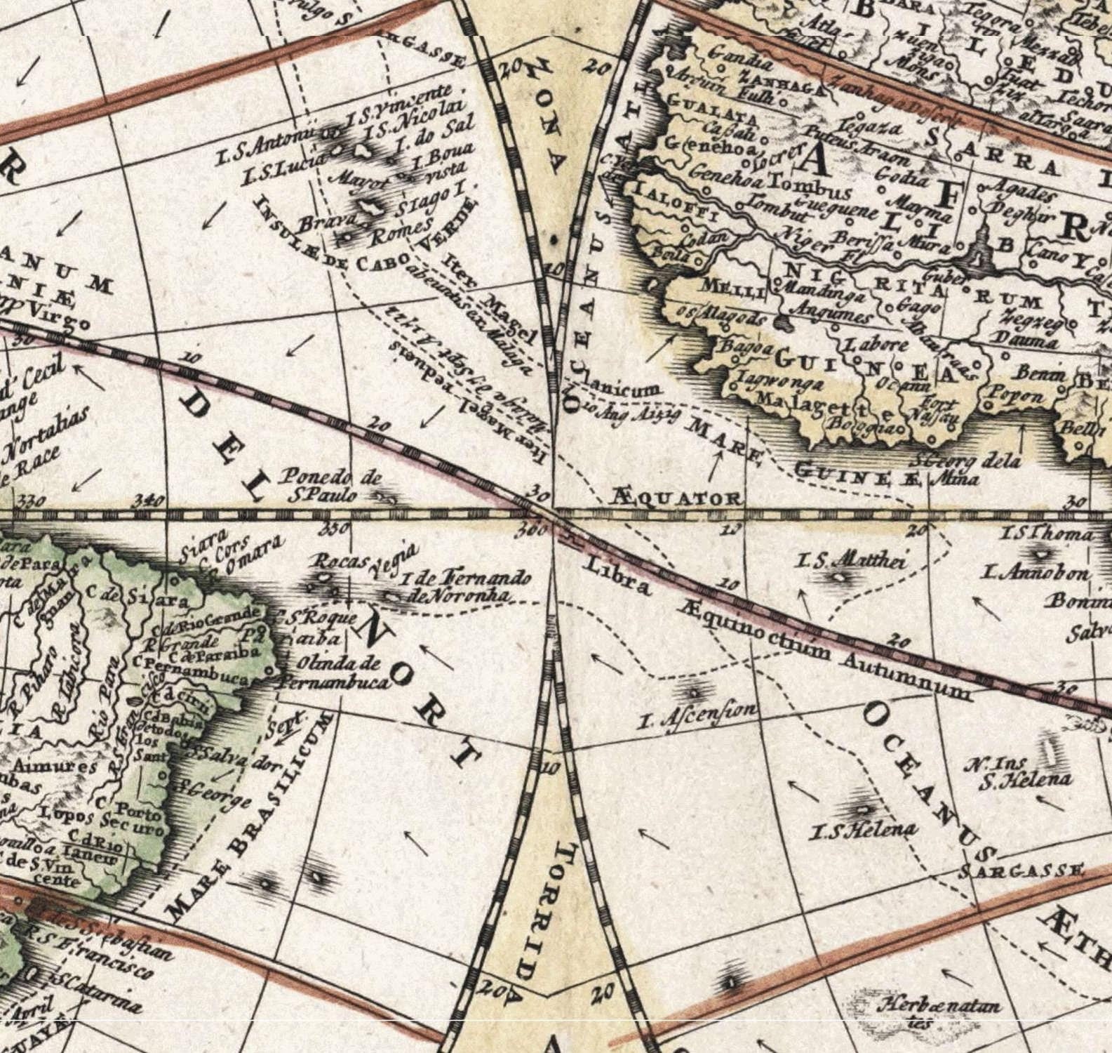 detail of the map from the centre